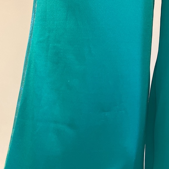 Aqua Holographic Wide leg Cutout Jumpsuit - Picture 14 of 15